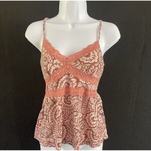 Boho Y2K Indie Sleeze Babydoll Tank Top Lace Boho Chic Coquette Festival Large